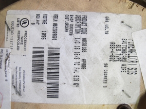 LOT TO INCLUDE: (3) CABLES, ELECTRICAL TYPE, 14 AWG SIZE, 600 V, 125 C RATING, SILICONE RUBBER INSULATING MATERIAL, 9 CONDUCTOR, SHIELDED KIND, (2) CABLES, PVC ENCASED MATERIAL, HOUSING KIND, (4) CABLES, 4 PR/24 AWG, CATEGORY 5 KIND. 8 CONDUCTOR (4 PAIR) WORKSTATION CABLING. CATEGORY 5 RATED. 24AWG SOLID COPPER, INSULATED, PVC JACKETED, (29) TUBES, 3-1/2" ID X 7-1/2" OD X 12" LONG (+/- .250" ON LENGTH) TYPE FBE-COTTON FIBER BASE, PHENOLIC-RESIN MATERIAL, MIL-I-24768/13 KIND. ELECTRICAL GRADE, NEMA GRADE LE, HEAT TREATED. LOADING & HANDLING FEE $15-4080